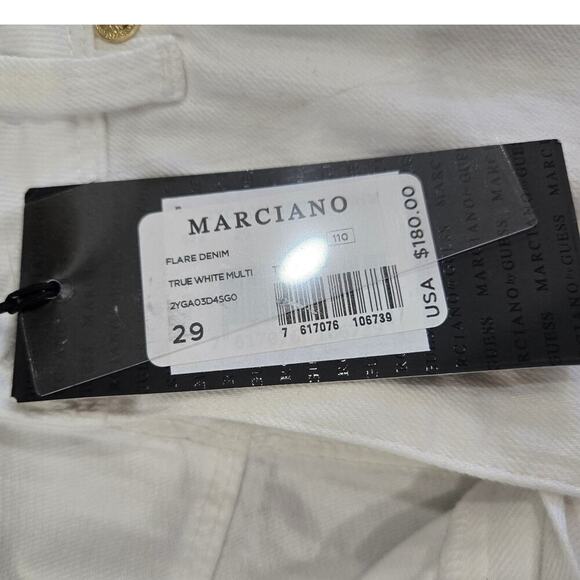 Nwt Marciano White Flared Cotton Denim Pants size 29 - Picture 3 of 8